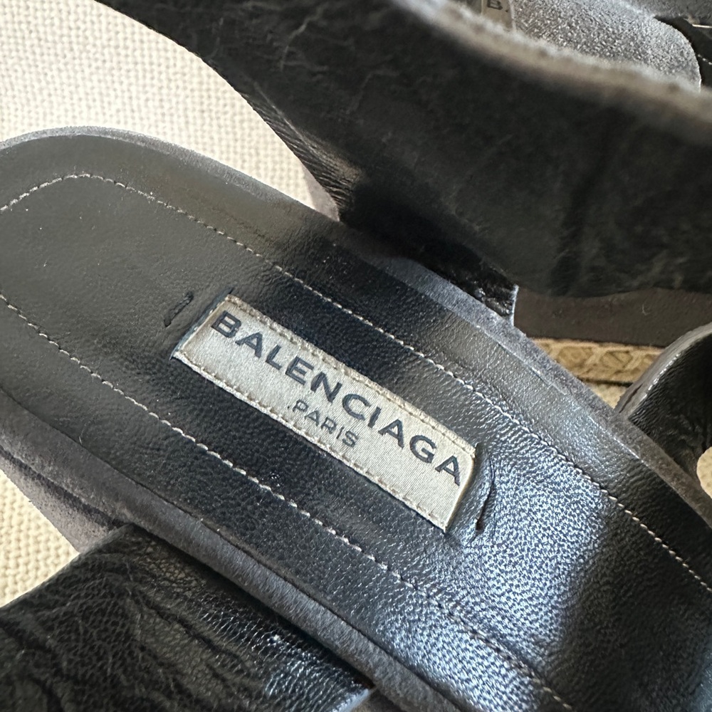 Balenciaga Black Wedge Sandals - Picture 9 of 10